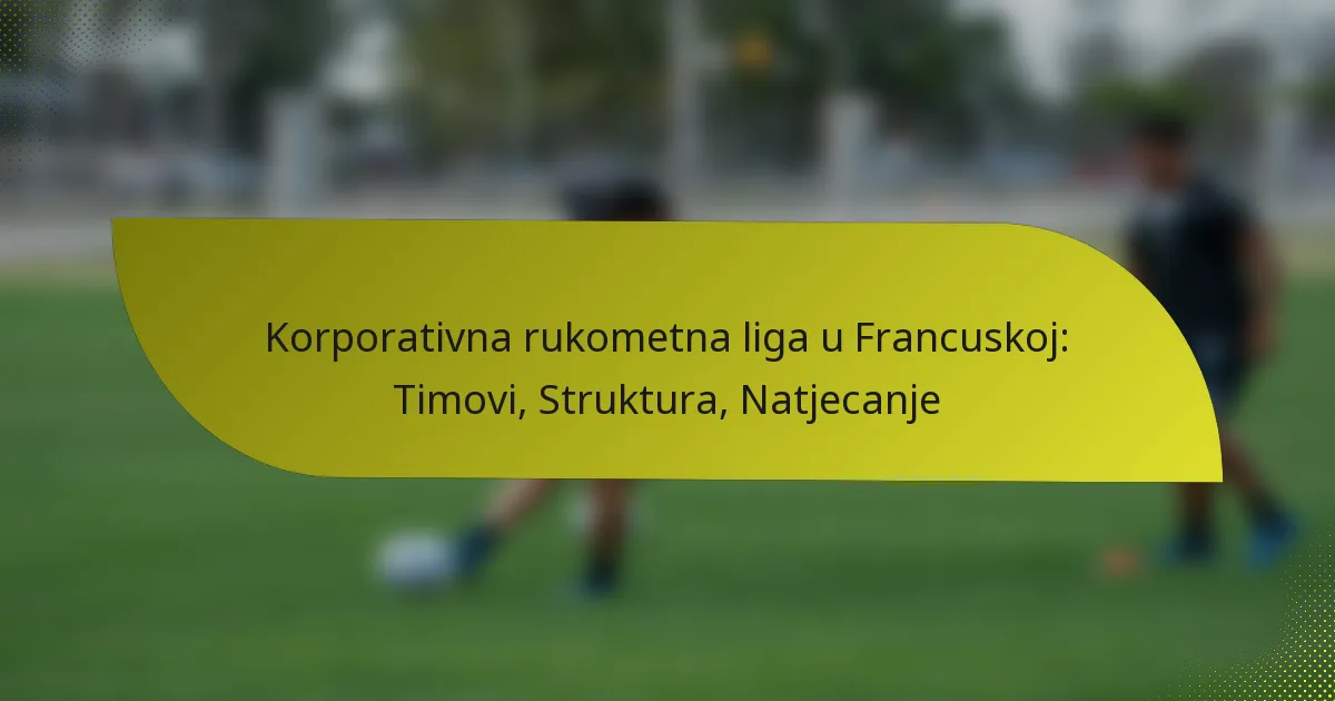 Korporativna rukometna liga u Francuskoj: Timovi, Struktura, Natjecanje