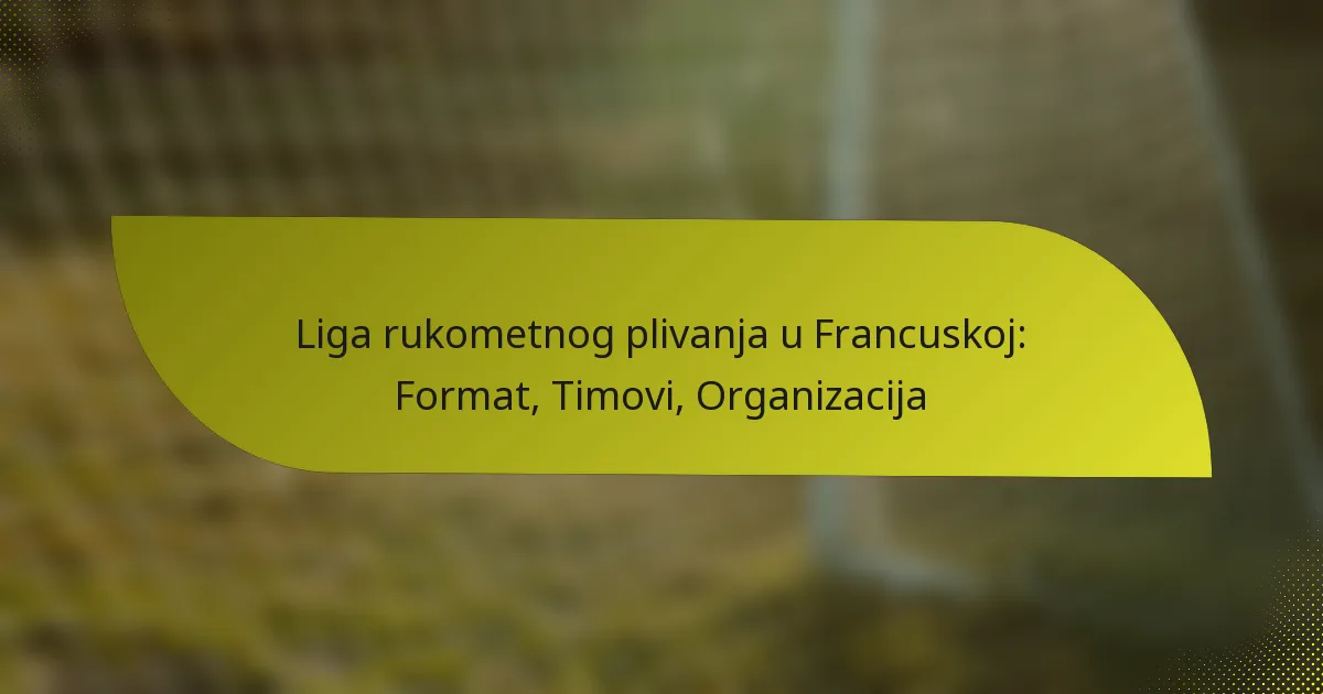 Liga rukometnog plivanja u Francuskoj: Format, Timovi, Organizacija