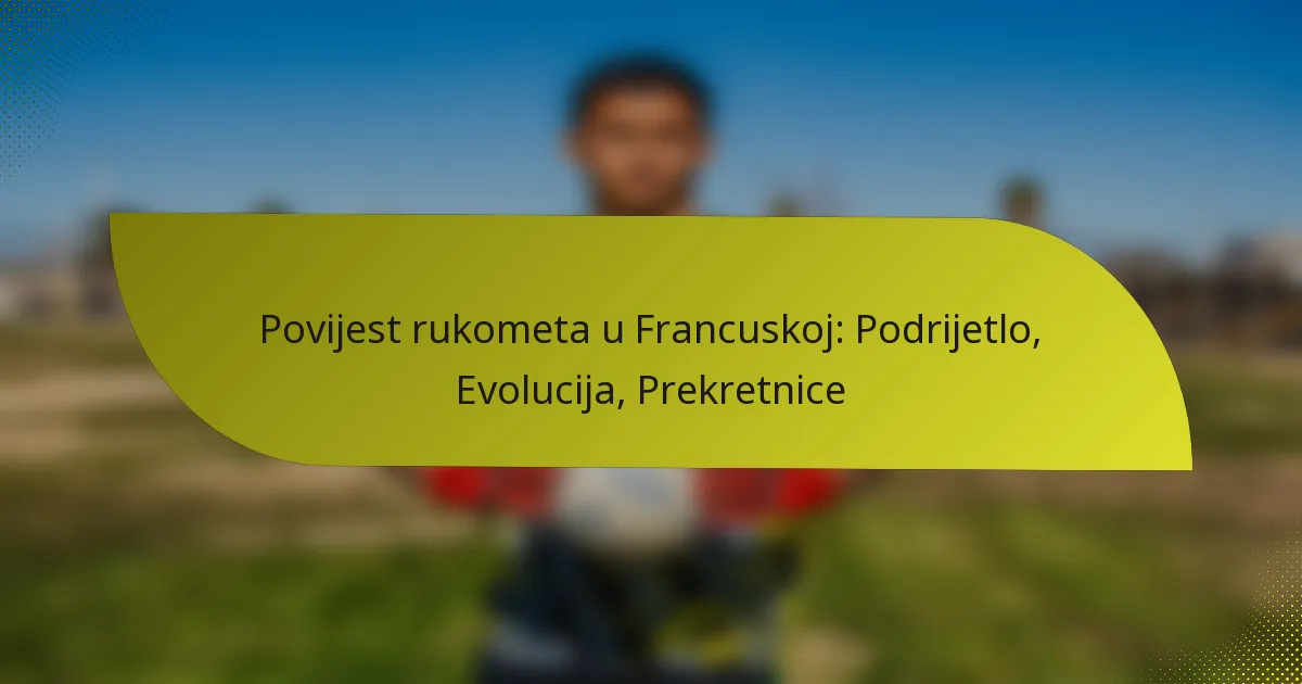 Povijest rukometa u Francuskoj: Podrijetlo, Evolucija, Prekretnice