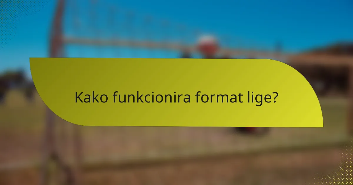 Kako funkcionira format lige?