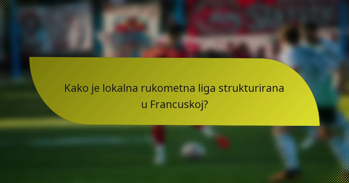Kako je lokalna rukometna liga strukturirana u Francuskoj?