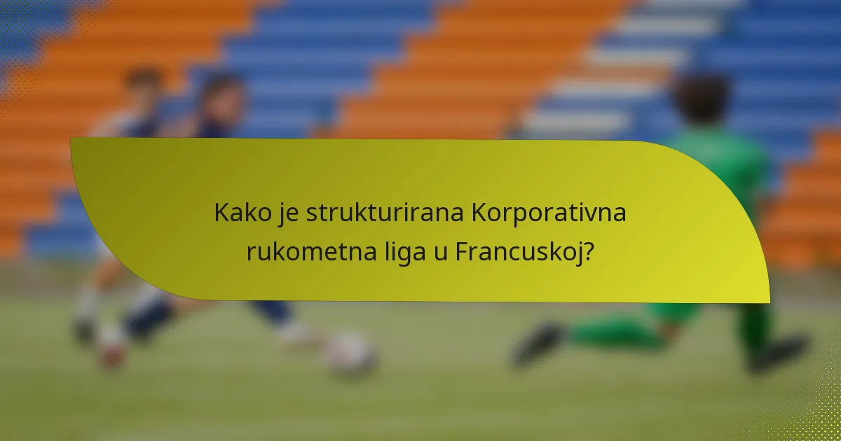 Kako je strukturirana Korporativna rukometna liga u Francuskoj?
