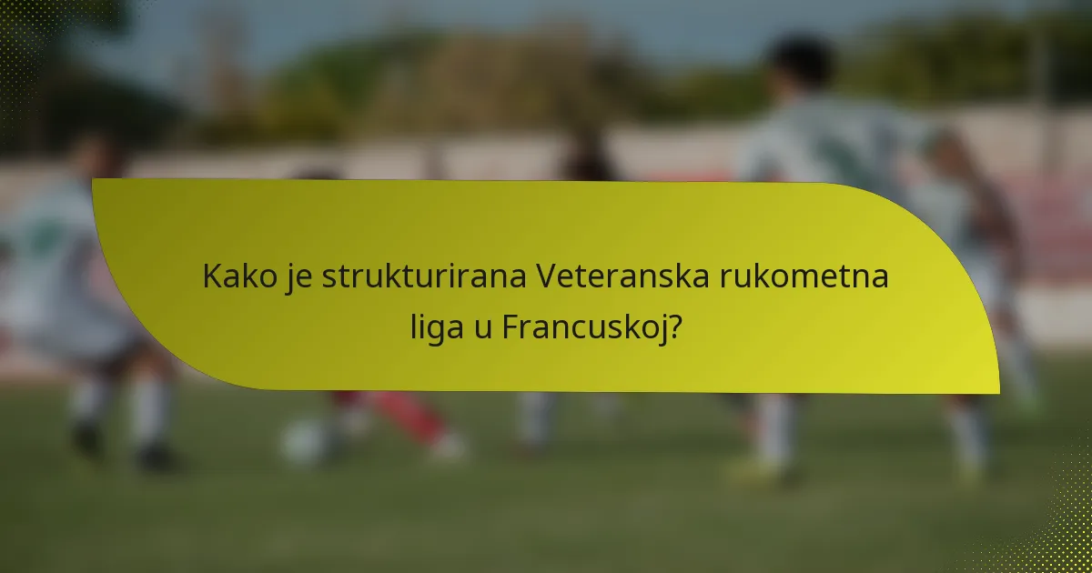 Kako je strukturirana Veteranska rukometna liga u Francuskoj?