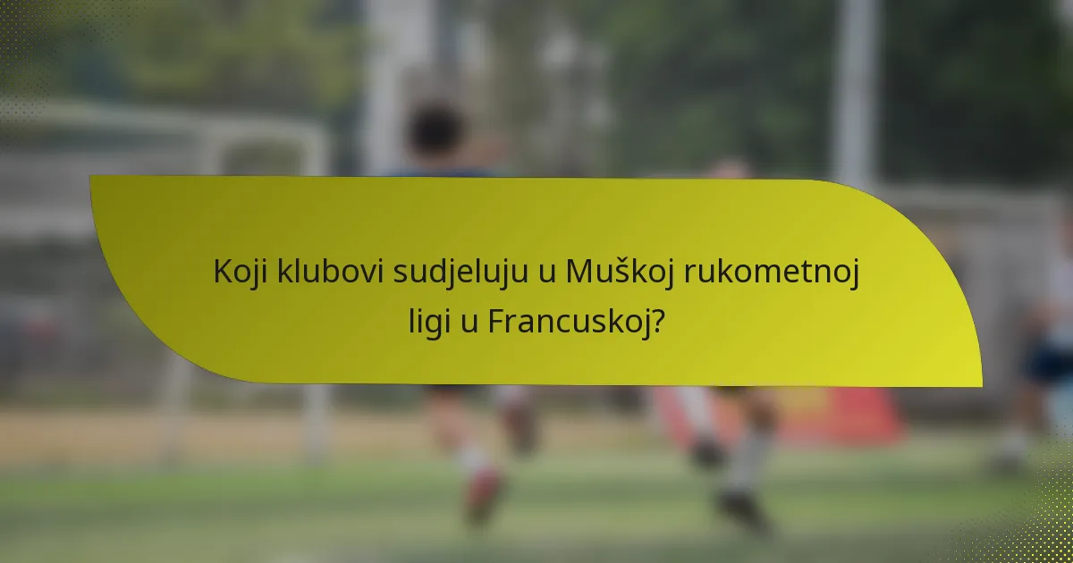 Koji klubovi sudjeluju u Muškoj rukometnoj ligi u Francuskoj?
