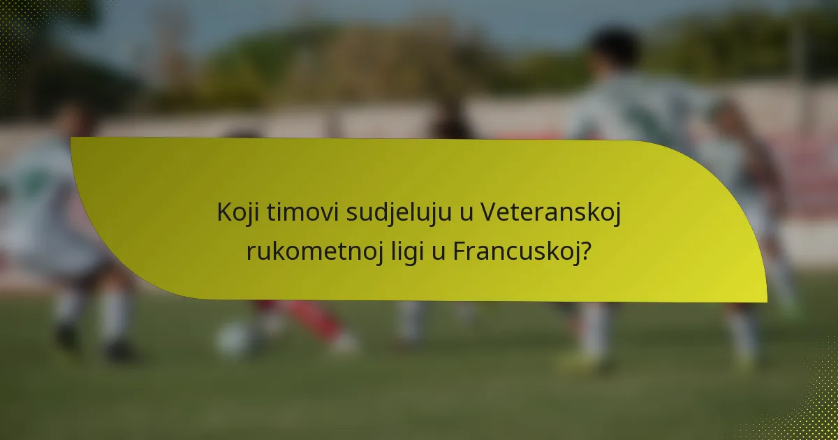 Koji timovi sudjeluju u Veteranskoj rukometnoj ligi u Francuskoj?